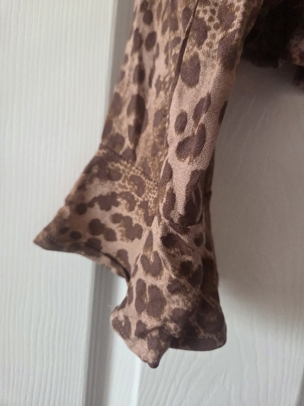 Self Esteem Brown Leopard Ruffle Blouse Size XL ( Juniors ) NWT - Picture 4 of 4